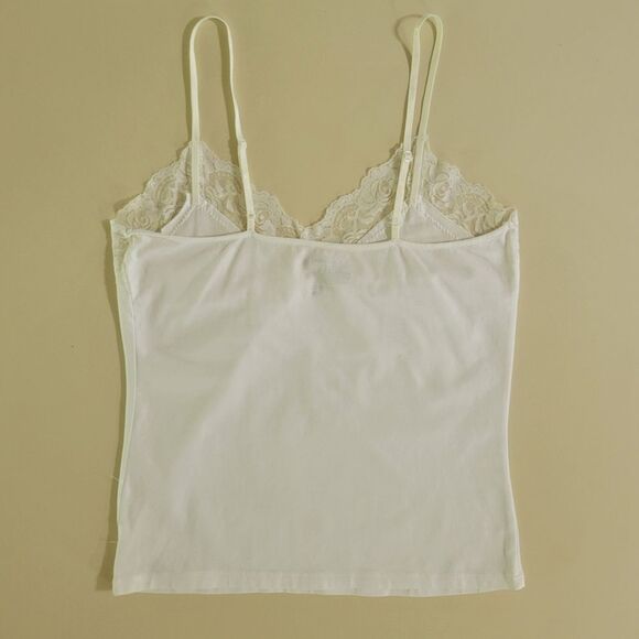 Old Navy White Lace-Trim Cami Tank Top - Picture 9 of 10
